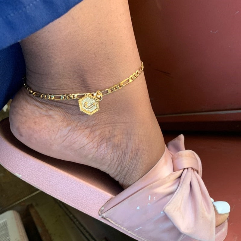 Dainty Letter Anklet Shopkawv