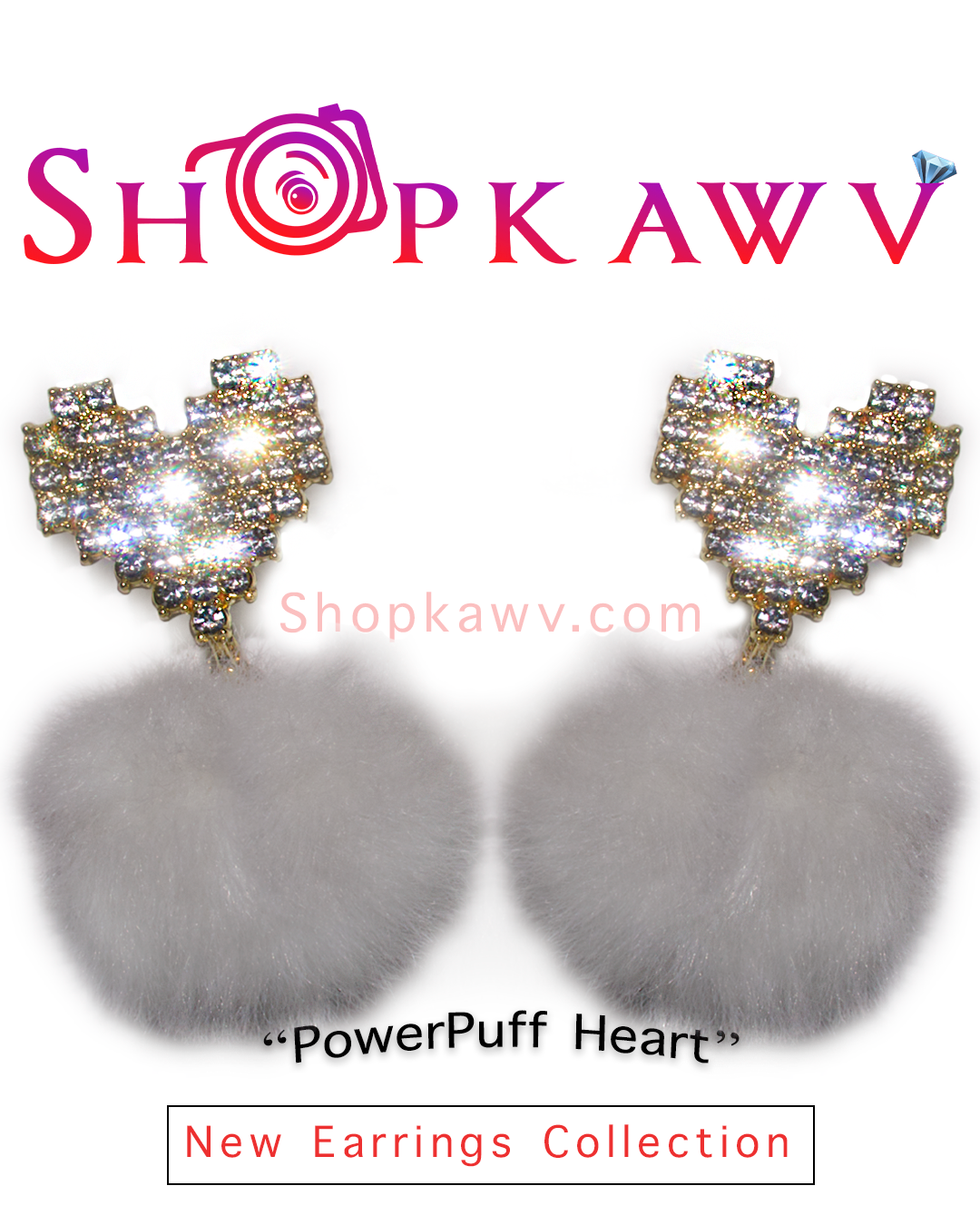 PowerPuff Heart Earrings Shopkawv